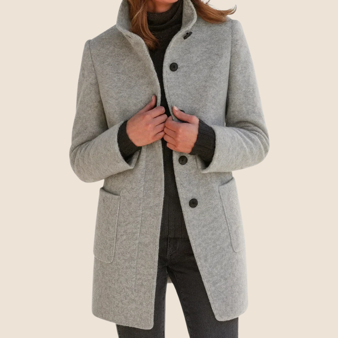 Cappotto Sartoriale da Donna con Bottoni Frontali | Soprabito Elegante a Media Lunghezza