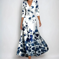 Abito Lungo Floreale da Donna Elegante | Modello a Portafoglio