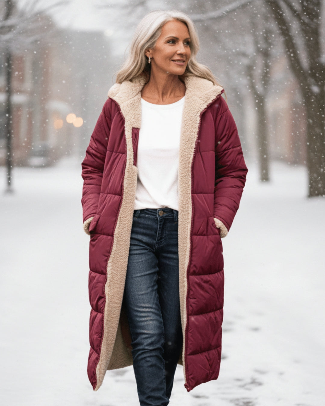 Cappotto Invernale Reversibile da Donna | Lungo e Caldo 2-in-1