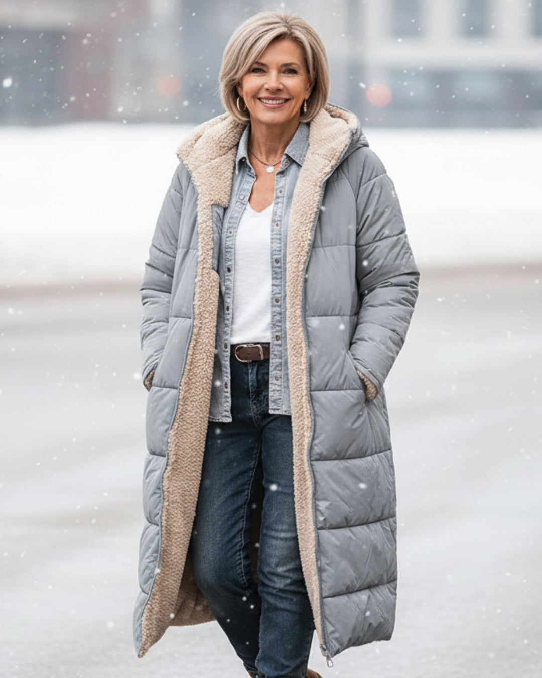 Cappotto Invernale Reversibile da Donna | Lungo e Caldo 2-in-1