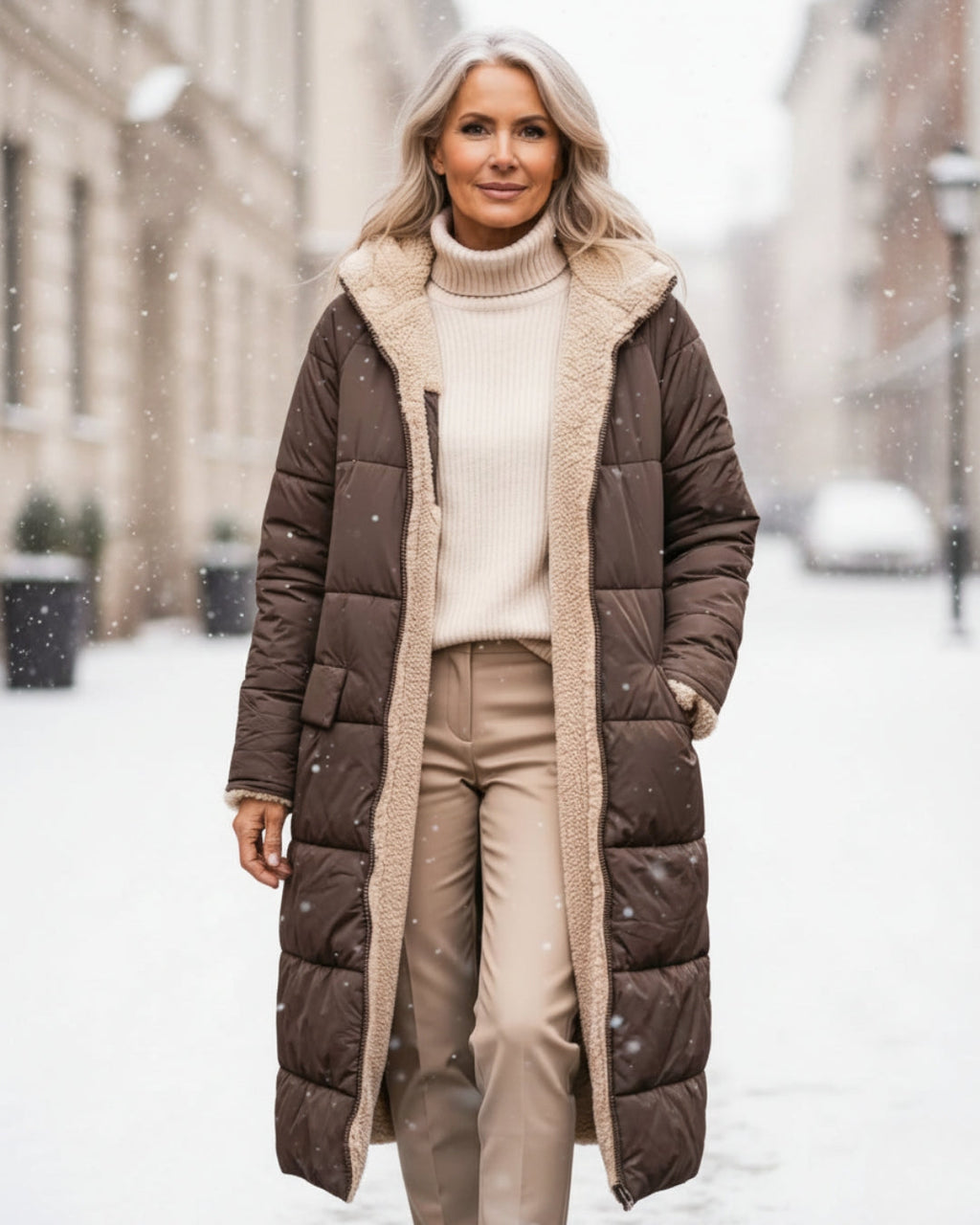 Cappotto Invernale Reversibile da Donna | Lungo e Caldo 2-in-1