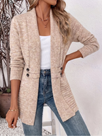 Cardigan da Donna in Maglia Morbida | Giacca Aperta con Bottoni Decorativi