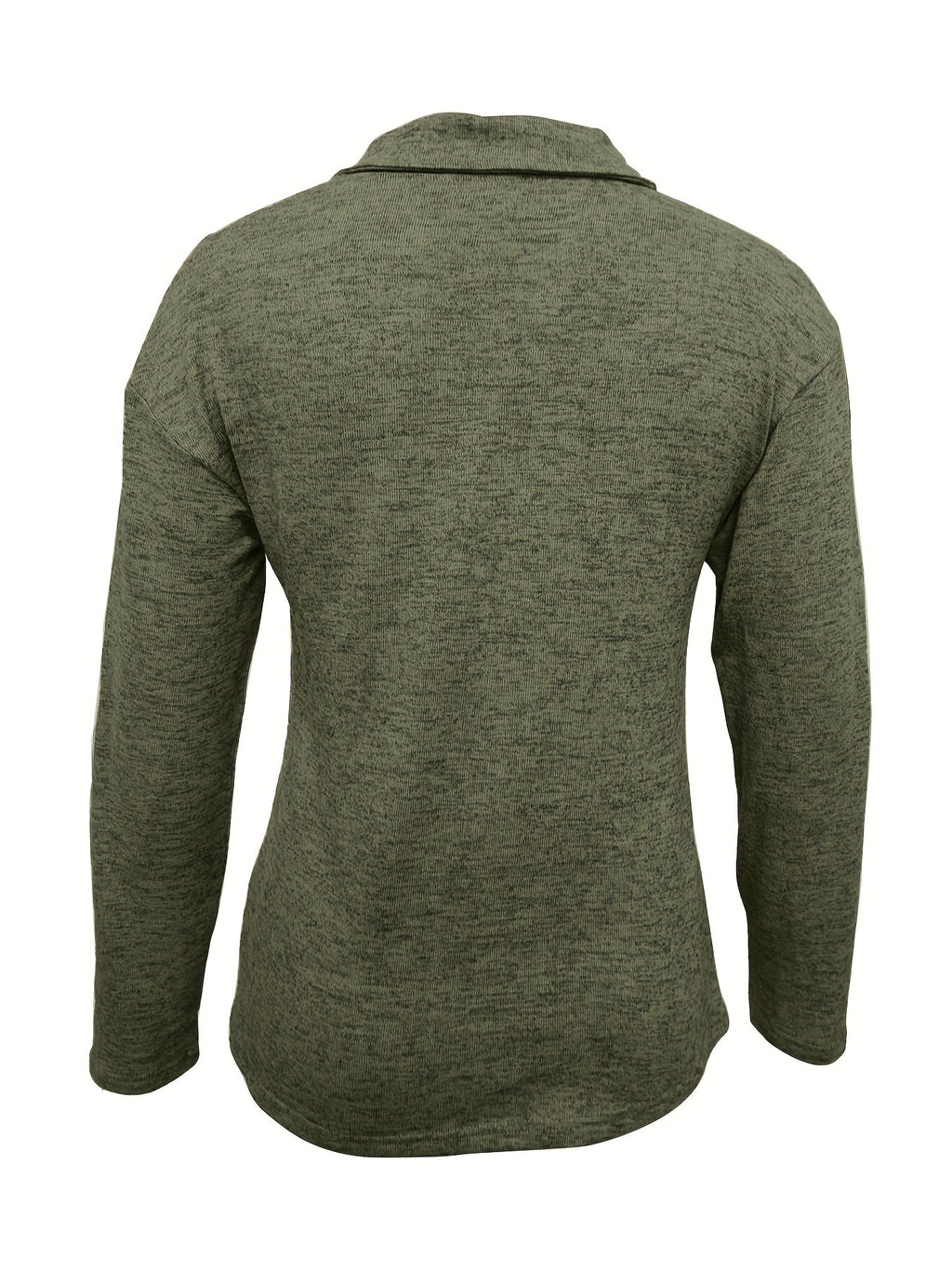 Top Elegante da Donna a Maniche Lunghe con Colletto e Mezza Zip | Blusa Morbida con Scollo a V e Cursore ad Anello