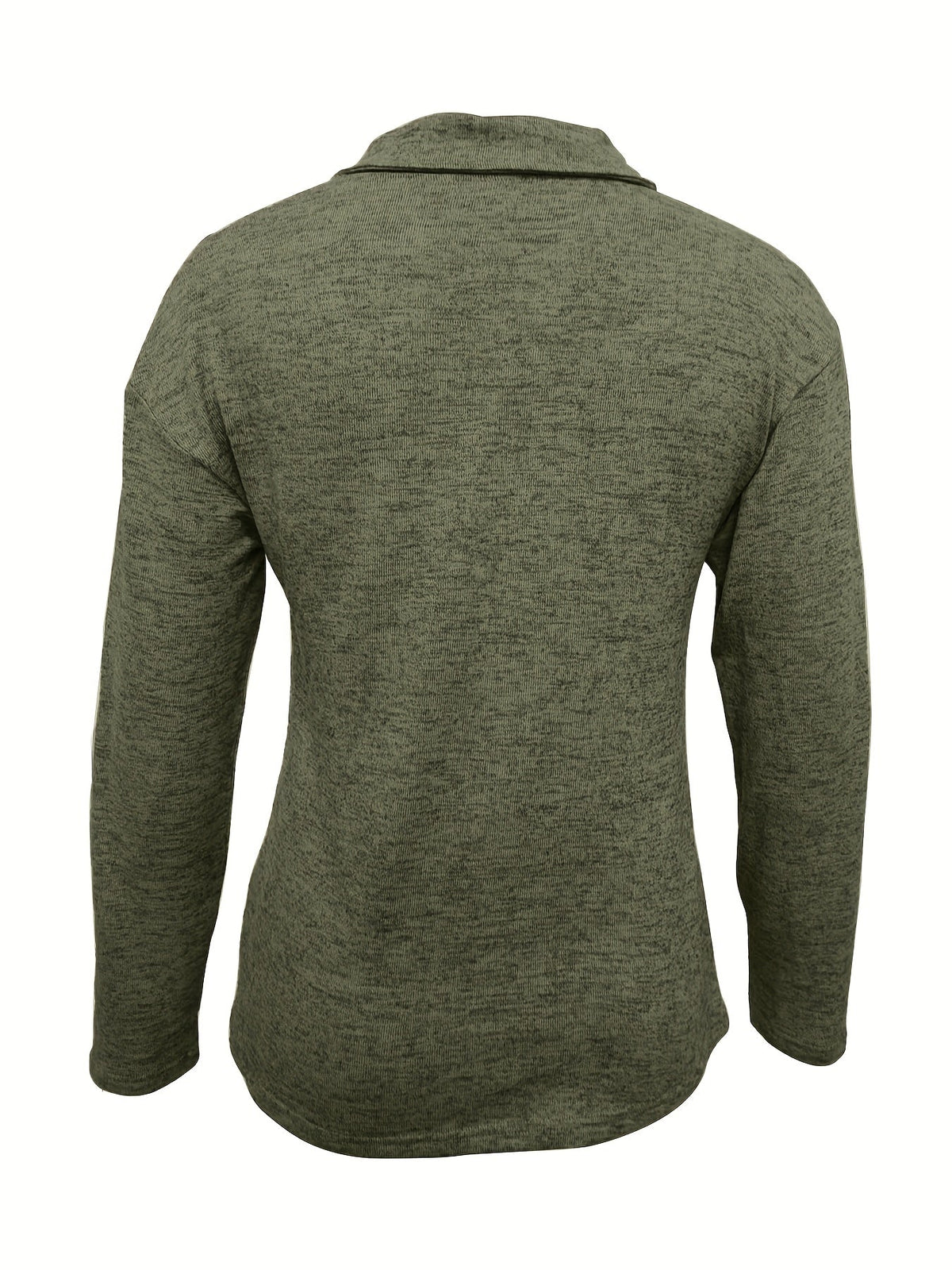 Top Elegante da Donna a Maniche Lunghe con Colletto e Mezza Zip | Blusa Morbida con Scollo a V e Cursore ad Anello