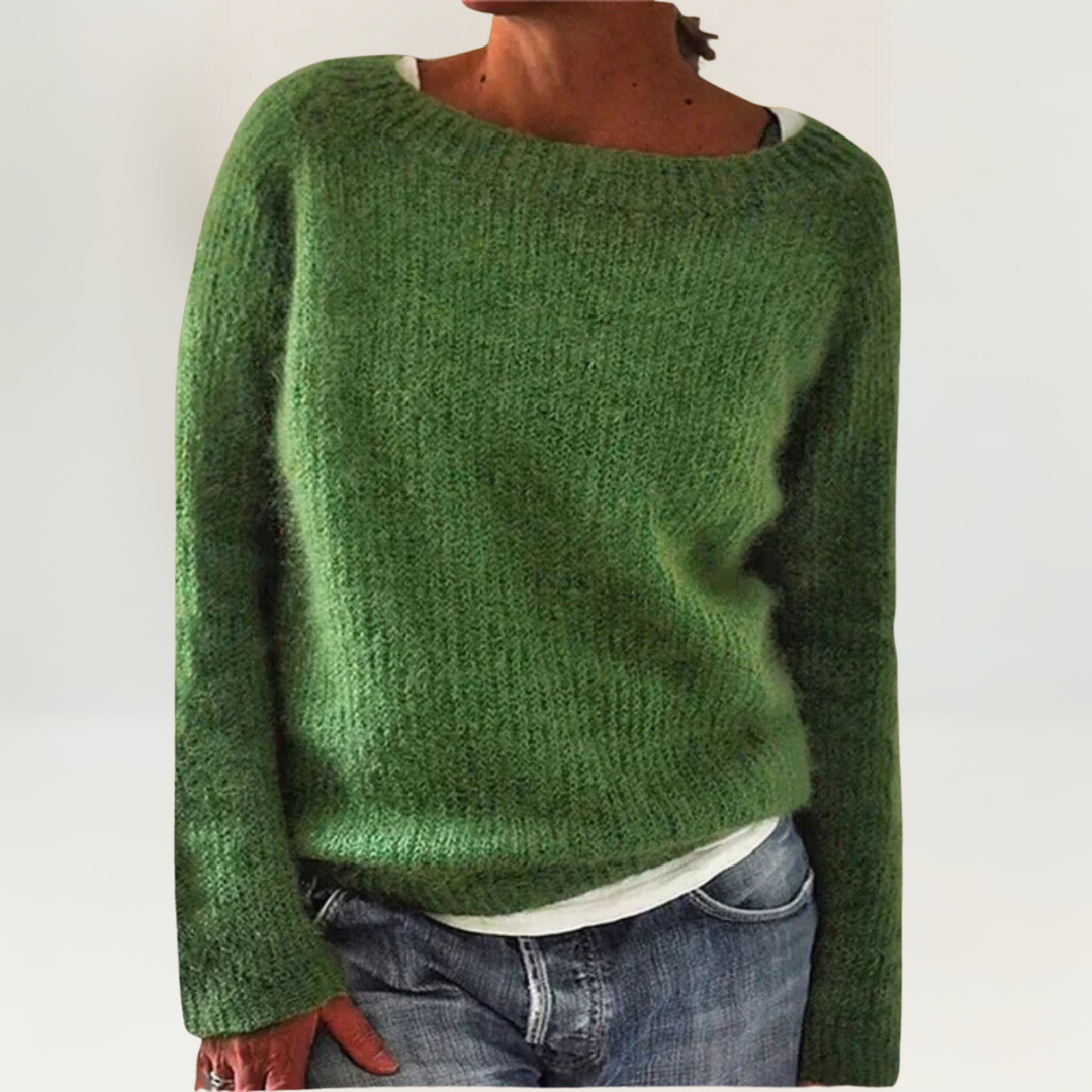 Maglione da Donna Morbido con Scollo a Barca | Pullover Invernale Caldo a Maniche Lunghe con Lavorazione Testurizzata