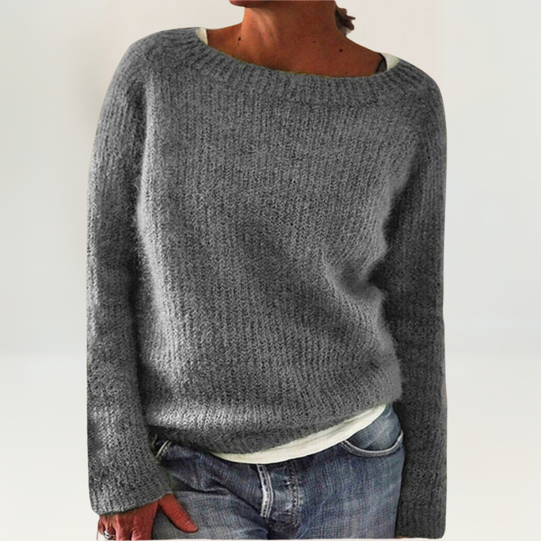 Maglione da Donna Morbido con Scollo a Barca | Pullover Invernale Caldo a Maniche Lunghe con Lavorazione Testurizzata