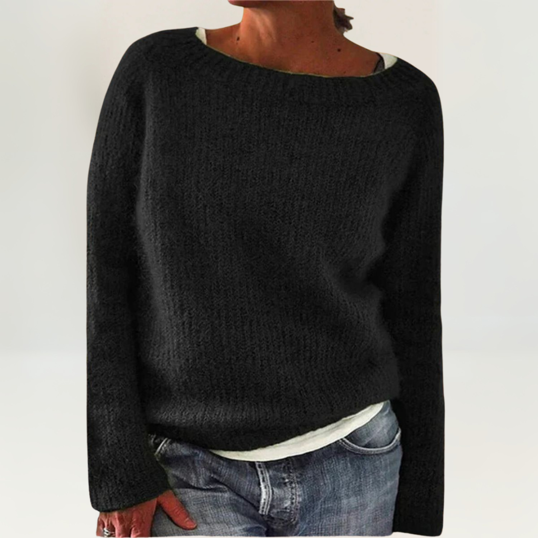 Maglione da Donna Morbido con Scollo a Barca | Pullover Invernale Caldo a Maniche Lunghe con Lavorazione Testurizzata