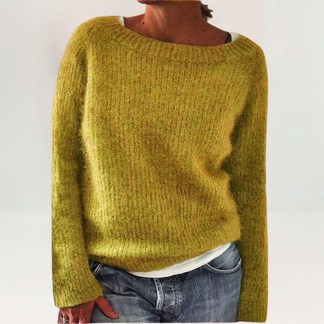 Maglione da Donna Morbido con Scollo a Barca | Pullover Invernale Caldo a Maniche Lunghe con Lavorazione Testurizzata