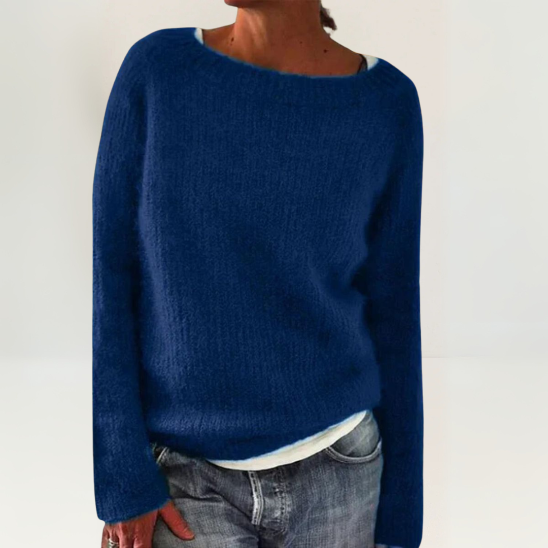 Maglione da Donna Morbido con Scollo a Barca | Pullover Invernale Caldo a Maniche Lunghe con Lavorazione Testurizzata