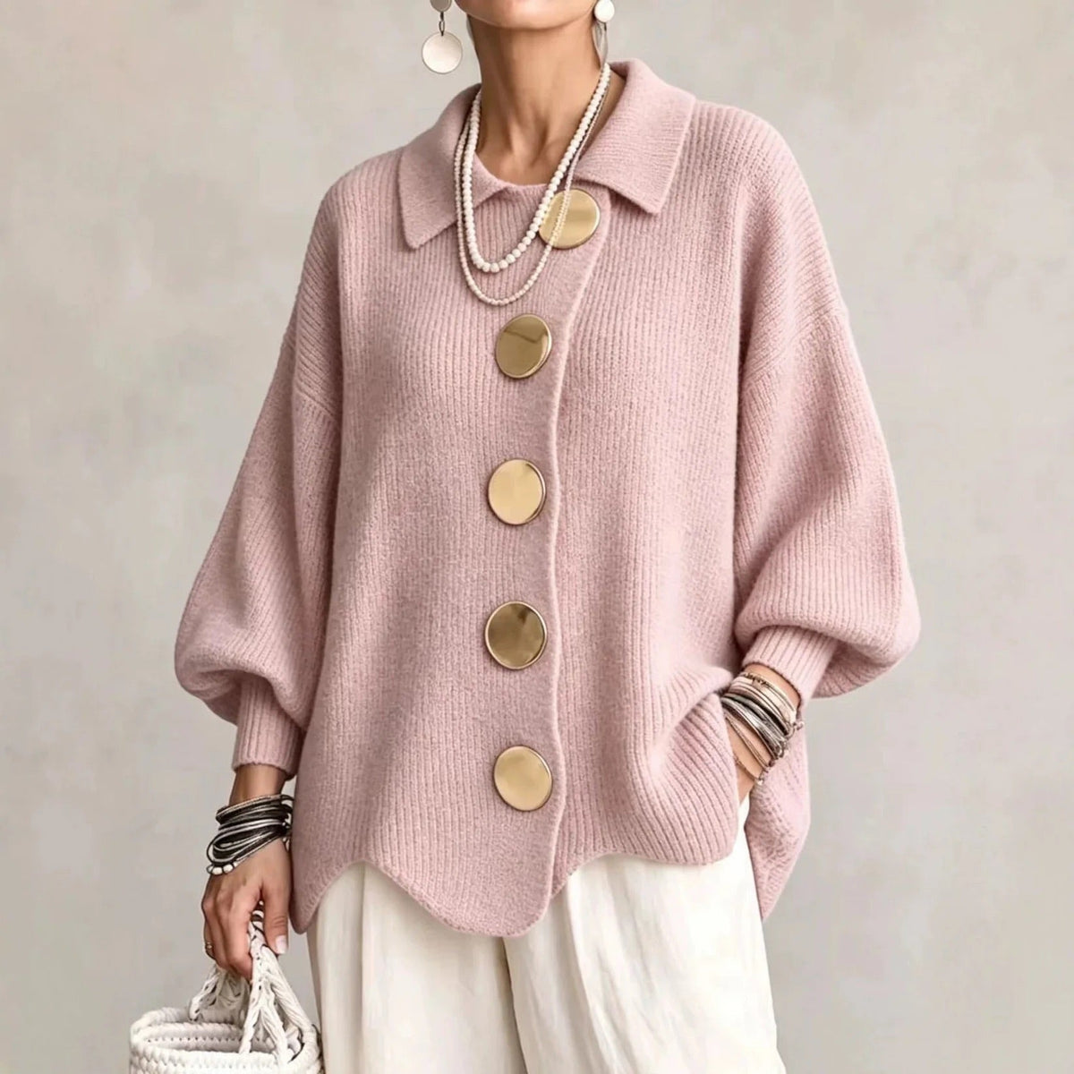 Elegante Cappotto Lungo a Trecce con Taglio Modellante