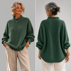 Maglione Morbido da Donna a Collo Alto Rialzato | Sweater Casual Caldo in Maglia Lavorata