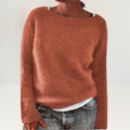 Maglione da Donna Morbido con Scollo a Barca | Pullover Invernale Caldo a Maniche Lunghe con Lavorazione Testurizzata