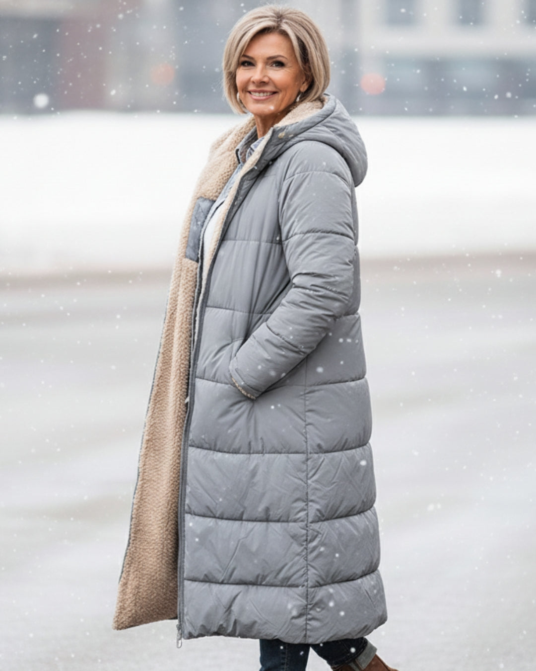 Cappotto Invernale Reversibile da Donna | Lungo e Caldo 2-in-1