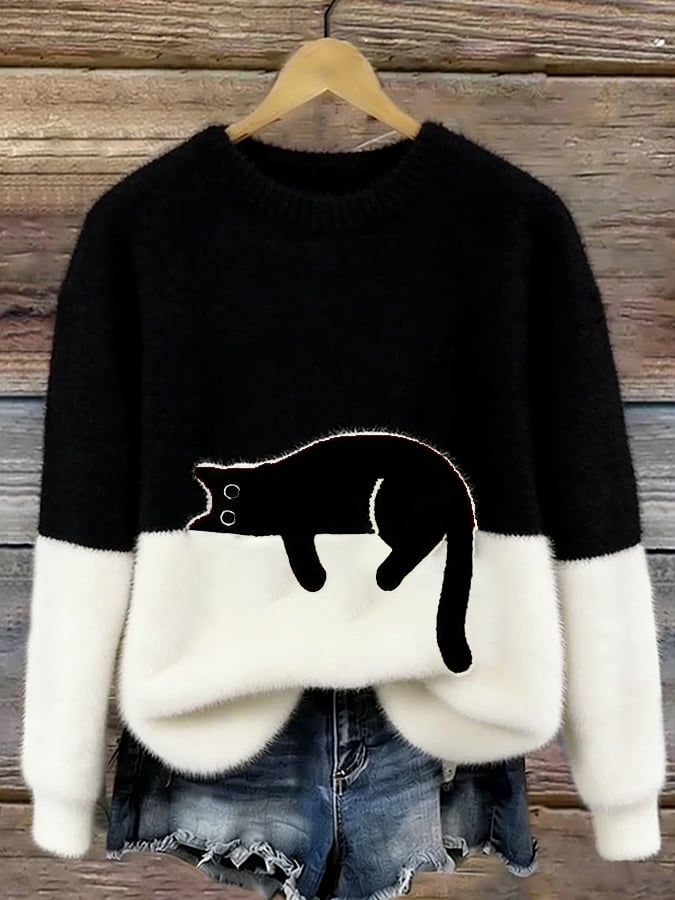 Maglione a Righe Color-Block da Donna a Girocollo | Sweater Morbido a Maniche Lunghe in Maglia Lavorata