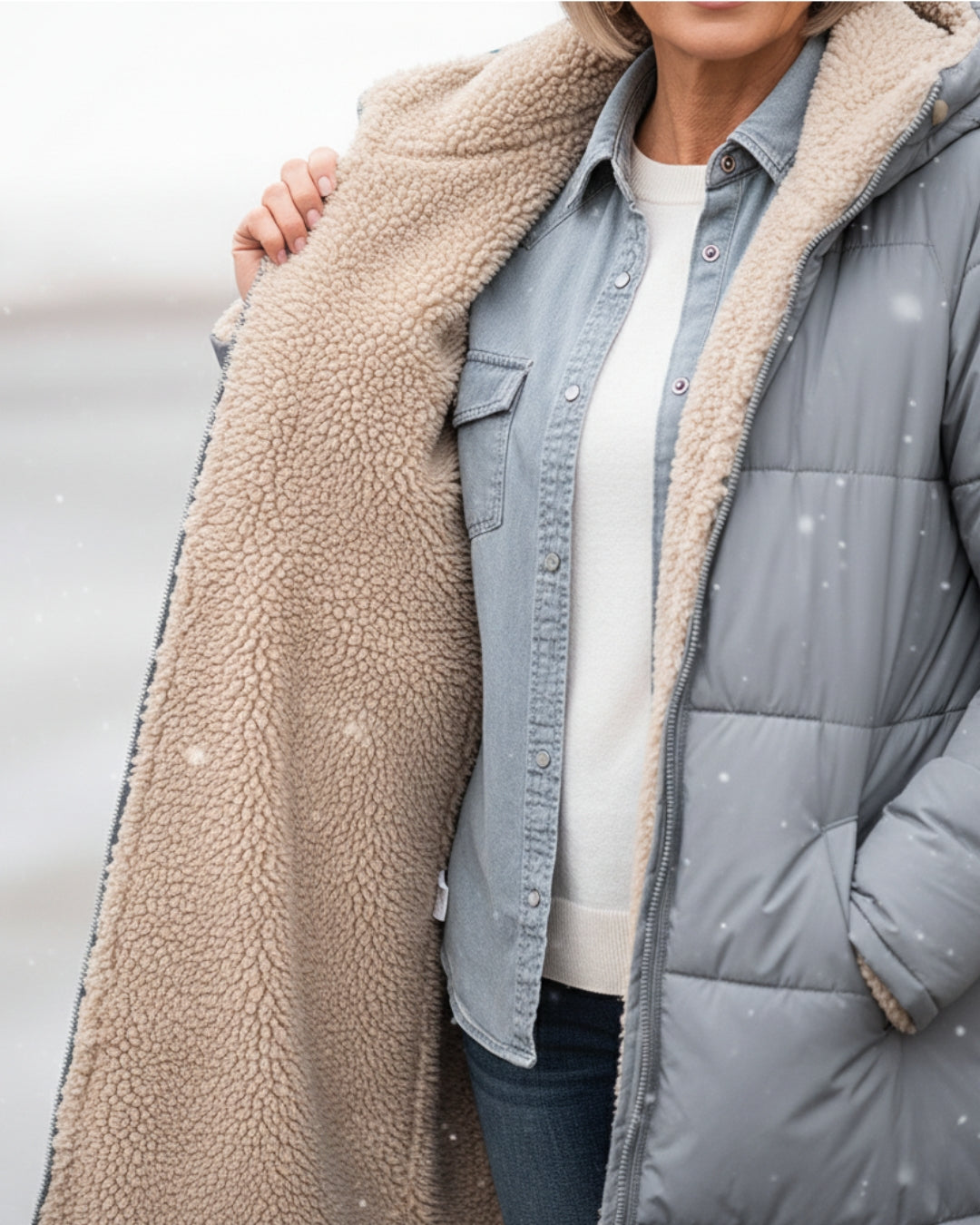 Cappotto Invernale Reversibile da Donna | Lungo e Caldo 2-in-1