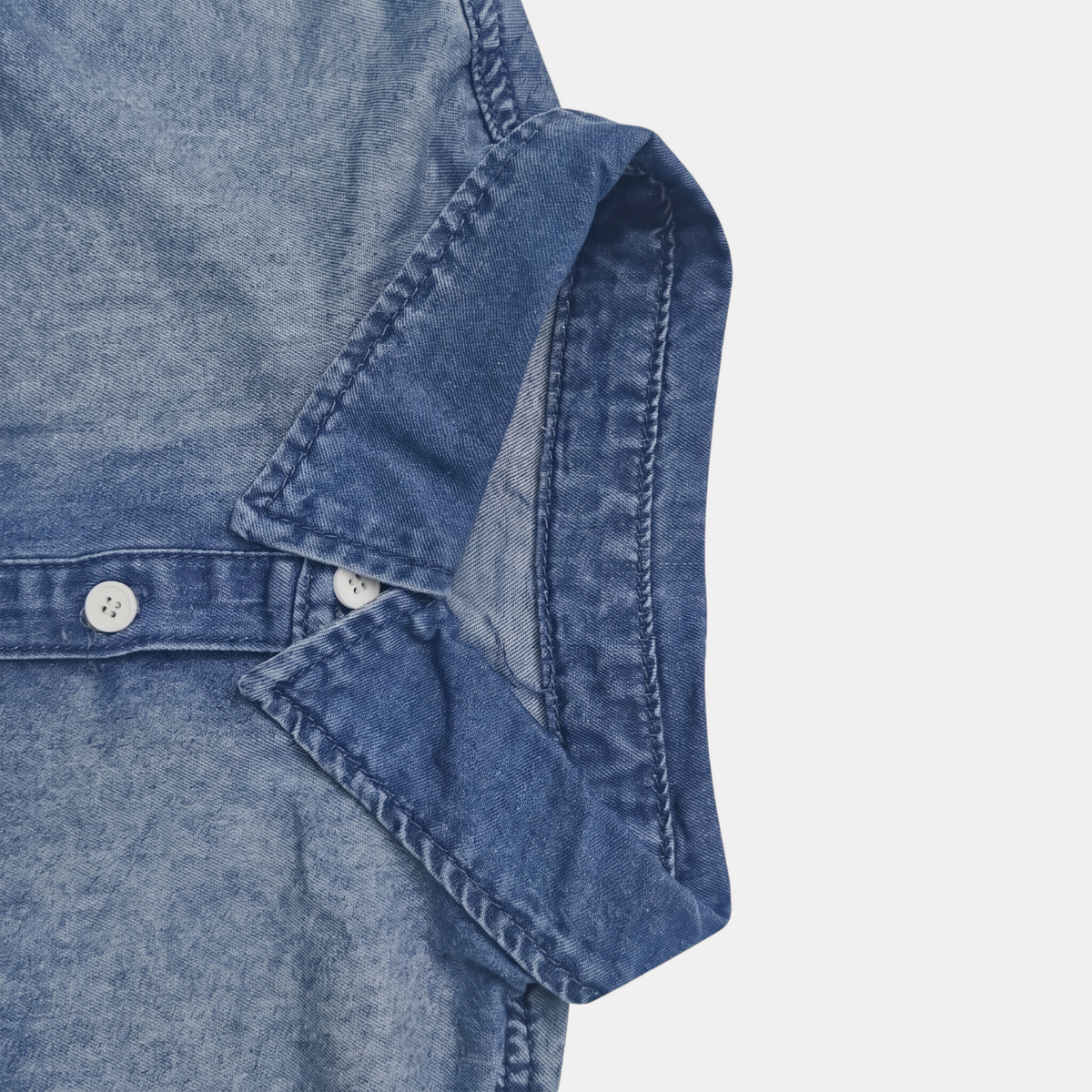 Tuta Intera Donna in Denim Lavato a Gamba Larga con Bottoni