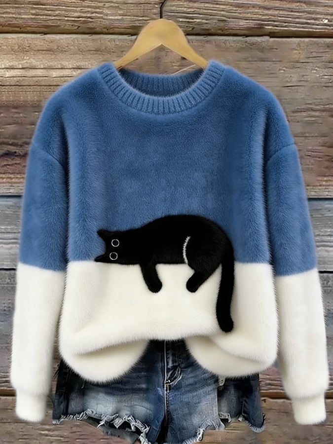 Maglione a Righe Color-Block da Donna a Girocollo | Sweater Morbido a Maniche Lunghe in Maglia Lavorata