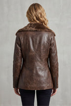 Giacca da Donna in Similpelle con Interno in Montone Shearling