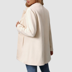 Giacca Sartoriale da Donna con Collo alla Coreana | Soprabito Elegante Monopetto con Bottoni Rivestiti