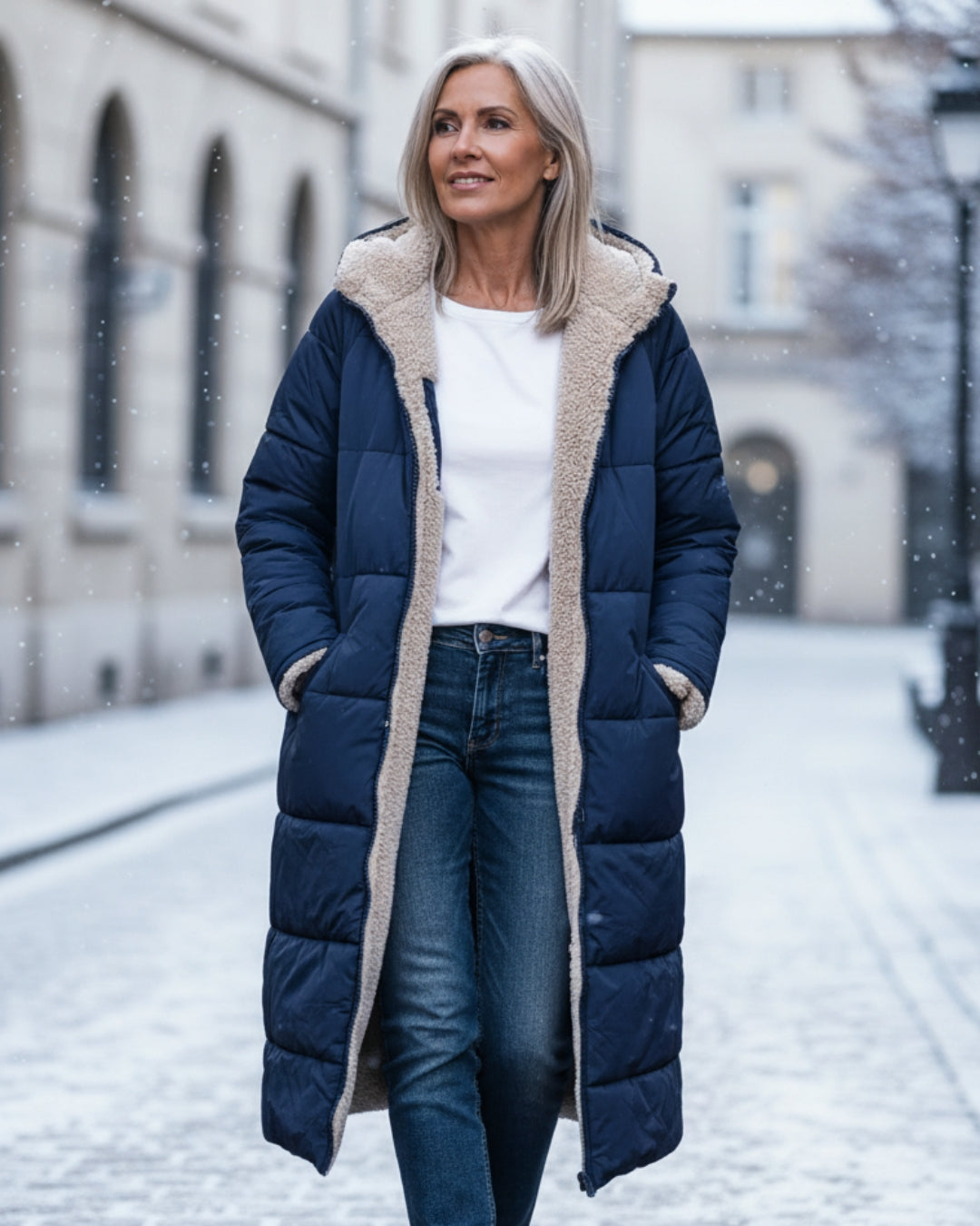 Cappotto Invernale Reversibile da Donna | Lungo e Caldo 2-in-1