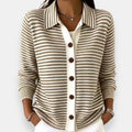 Cardigan a Righe con Bottoni da Donna | Maglieria Elegante a Maniche Lunghe