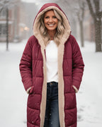 Cappotto Invernale Reversibile da Donna | Lungo e Caldo 2-in-1