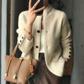 Cardigan da Donna in Maglia Morbida con Collo Rialzato e Bottoni | Giacca Aperta Invernale Calda con Tasche e Dettagli Polsini