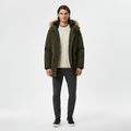 Parka con Cappuccio in Pelliccia Sintetica da Uomo