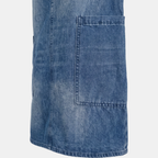 Tuta Intera Donna in Denim Lavato a Gamba Larga con Bottoni