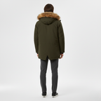 Parka con Cappuccio in Pelliccia Sintetica da Uomo