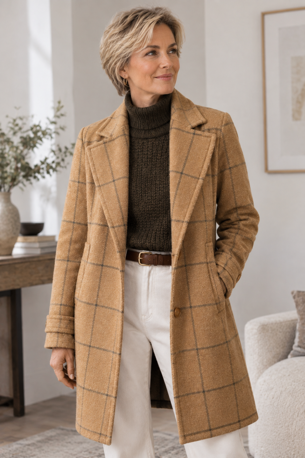 Cappotto Invernale Elegante da Donna | Giacca Lunga Calda con Revers Classico