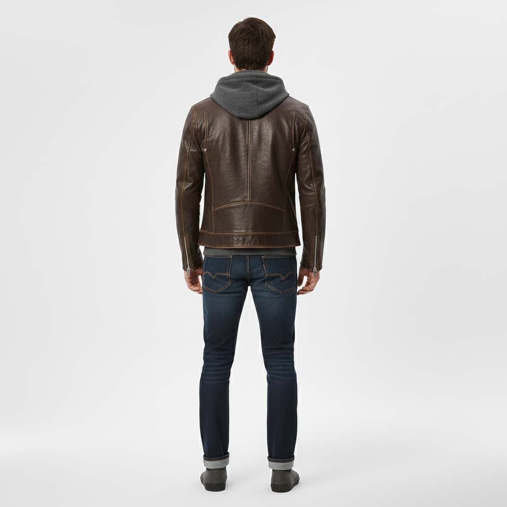 Giacca Biker in Ecopelle da Uomo
