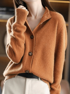 Cardigan da Donna in Maglia Calda con Bottoni | Giacca in Maglieria a Maniche Lunghe con Colletto