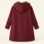 Cappotto Invernale da Donna con Cappuccio e Fodera in Sherpa | Giaccone Caldo con Zip Frontale e Tasche Laterali