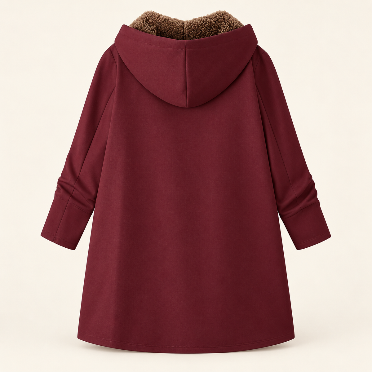 Cappotto Invernale da Donna con Cappuccio e Fodera in Sherpa | Giaccone Caldo con Zip Frontale e Tasche Laterali