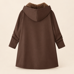 Cappotto Invernale da Donna con Cappuccio e Fodera in Sherpa | Giaccone Caldo con Zip Frontale e Tasche Laterali