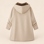 Cappotto Invernale da Donna con Cappuccio e Fodera in Sherpa | Giaccone Caldo con Zip Frontale e Tasche Laterali