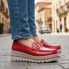 Mocassini da Donna con Zeppa Platform e Morsetto Dorato | Scarpe Basse Eleganti con Soletta Ortopedica