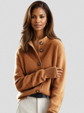 Cardigan da Donna in Maglia Calda con Bottoni | Giacca in Maglieria a Maniche Lunghe con Colletto