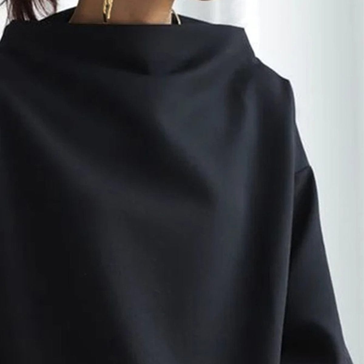 Top da Donna a Collo Alto Morbido e Casual | Maglia a Maniche Lunghe a Collo Rialzato con Taglio Rilassato