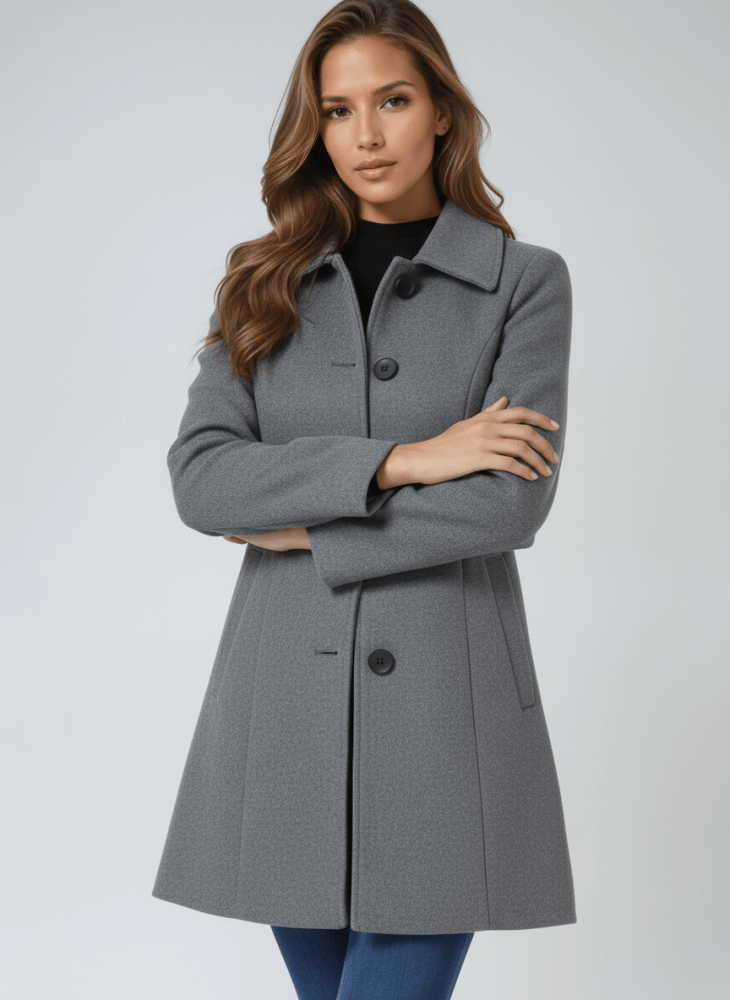 Cappotto Invernale da Donna con Bottoni | Linea Svasata ad A Elegante
