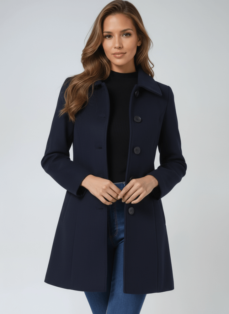 Cappotto Invernale da Donna con Bottoni | Linea Svasata ad A Elegante