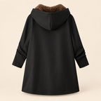 Cappotto Invernale da Donna con Cappuccio e Fodera in Sherpa | Giaccone Caldo con Zip Frontale e Tasche Laterali