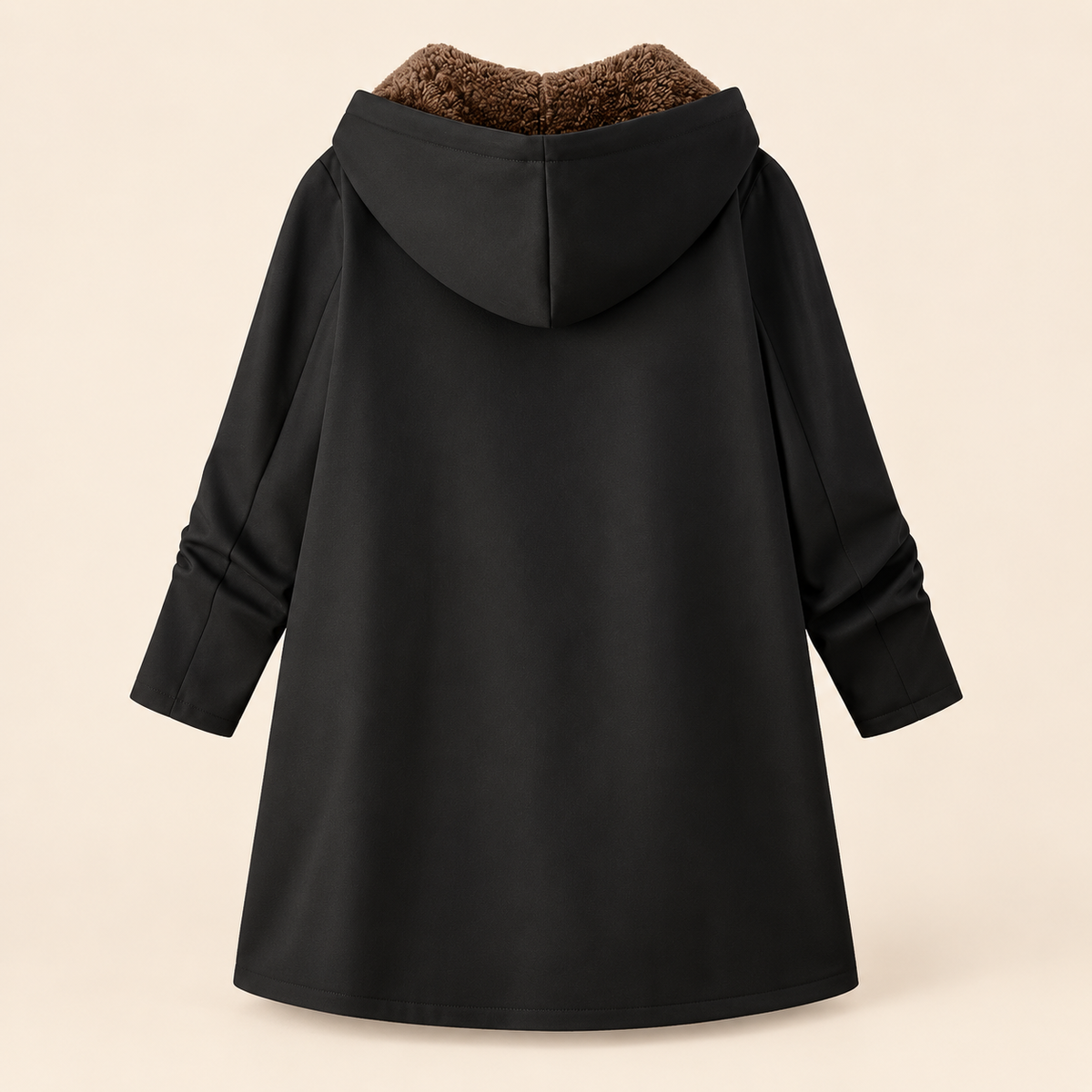 Cappotto Invernale da Donna con Cappuccio e Fodera in Sherpa | Giaccone Caldo con Zip Frontale e Tasche Laterali