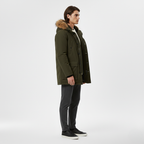 Parka con Cappuccio in Pelliccia Sintetica da Uomo