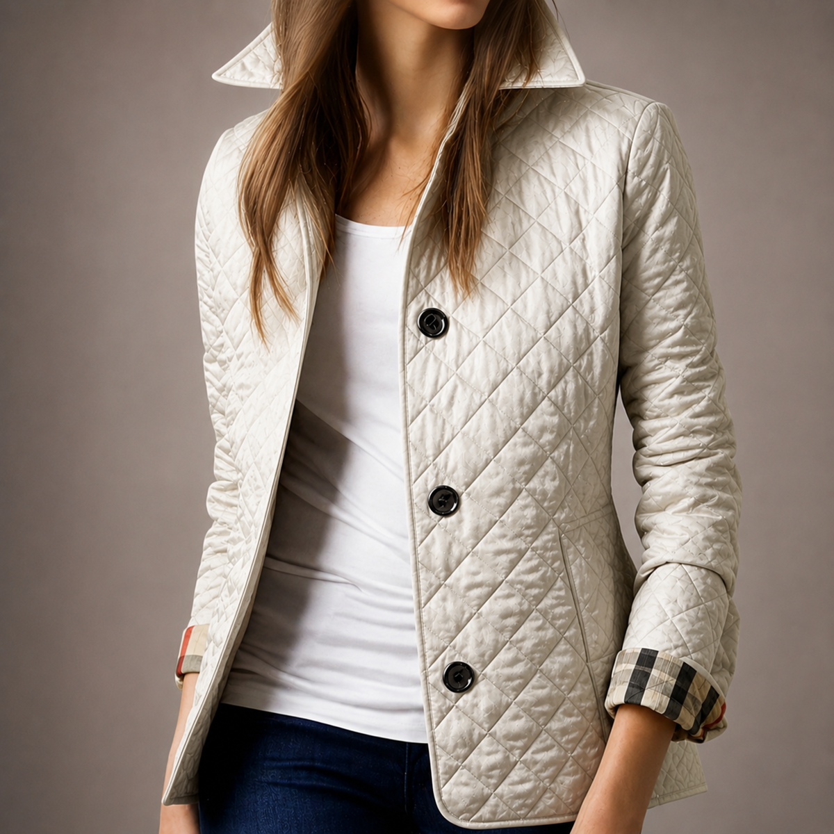 Giacca Autunnale Elegante da Donna | Giaccone Casual con Collo a Revers e Bottoni