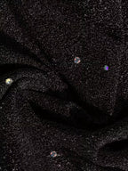 Abito Elegante Midi da Donna con Scollo a V e Lustrini Brillanti | Vestito da Sera Luccicante a Maniche Lunghe