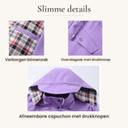 Impermeabile 3 in 1 da Donna con Cappuccio Rimovibile | Giacca a Vento Antipioggia e Antivento