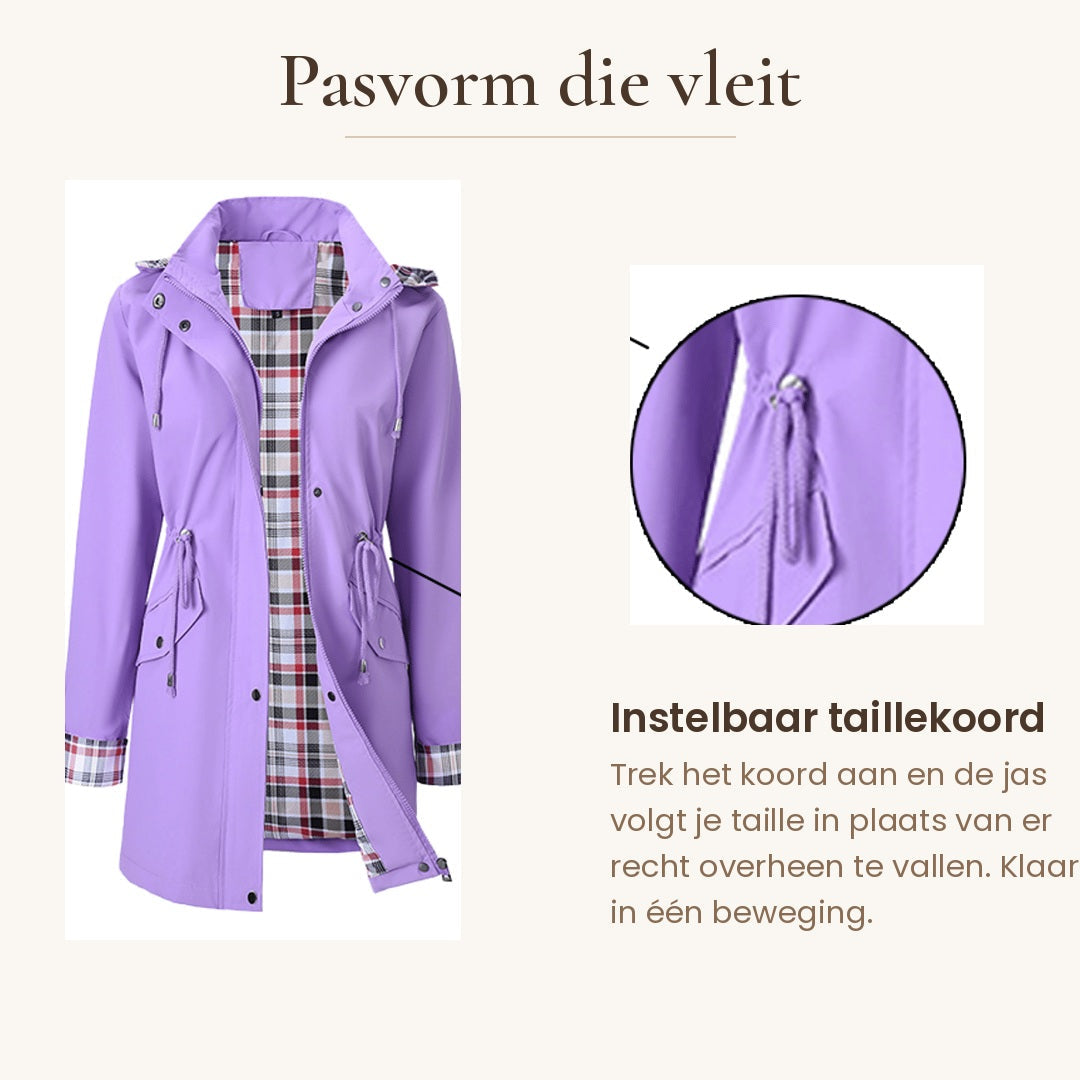Impermeabile 3 in 1 da Donna con Cappuccio Rimovibile | Giacca a Vento Antipioggia e Antivento