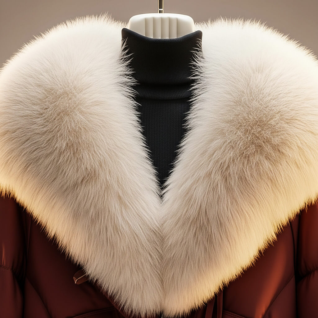Cappotto corto elegante donna con collo in pelliccia sintetica